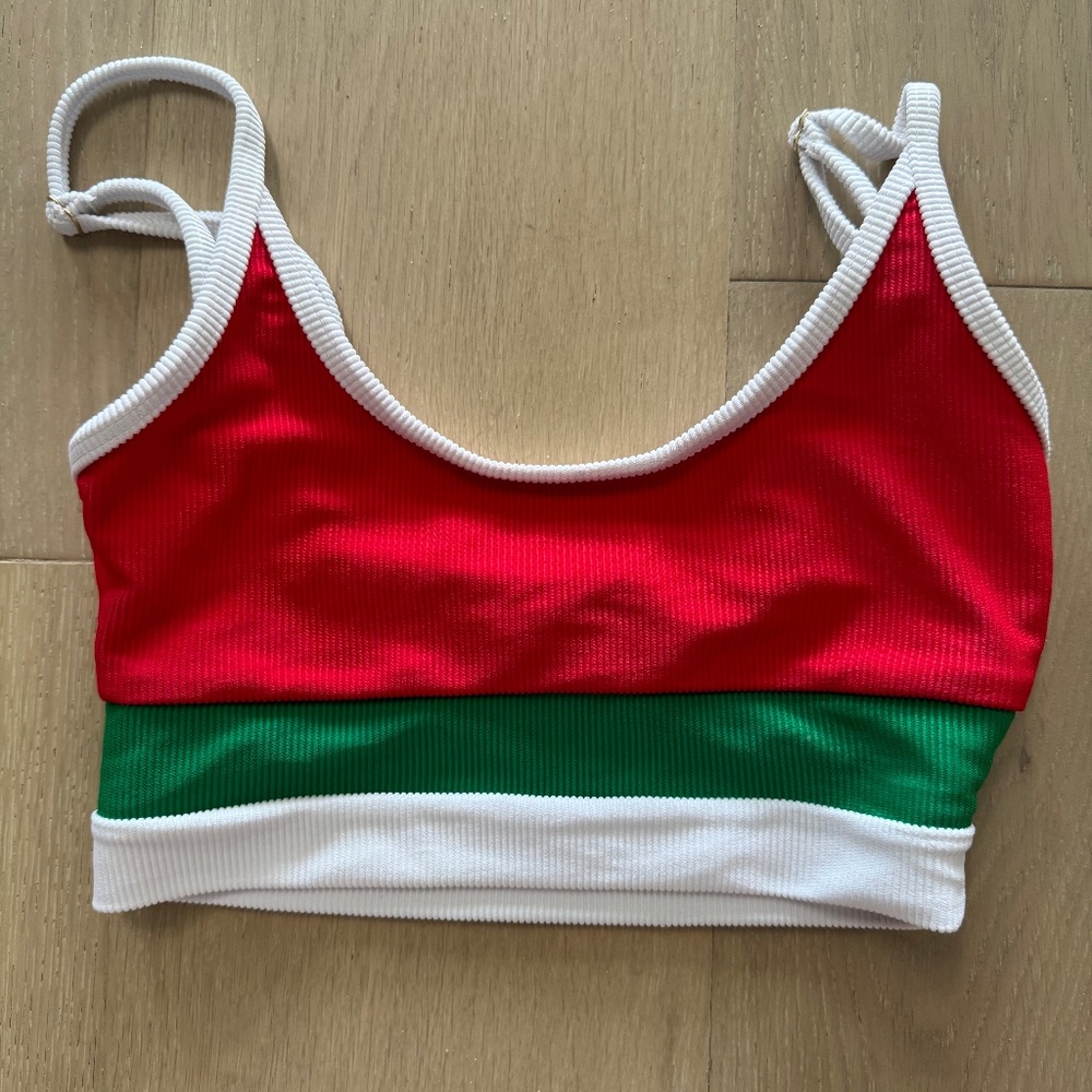 **NWT** Beach Riot Eva Bikini Top, Merry Colorblock